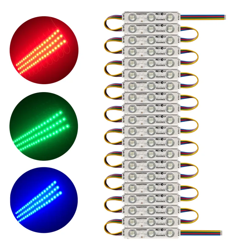 Super Bright 3 LED Module RGB 5050 SMD LED Étanche Décoratif Vitrine LED Lumière pour Lettre Signe Publicité Signes DIY Application usalight