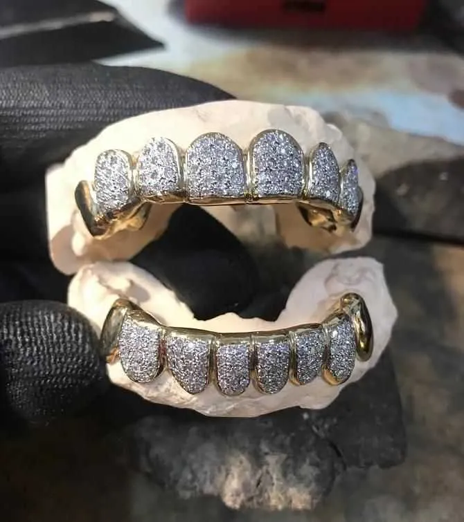 Haut / Bas Ou Set Nouveau Hip Hop Dents Grillz Set Grilles Dentaires Bijoux  1pcs