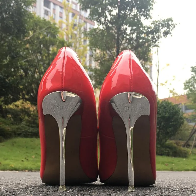 Dress Shoes Super High Heels Sexy 11cm Women Pumps Pointed Toe Fetish Stilettos Model Show Wedding Party Ladies Plus Size 46