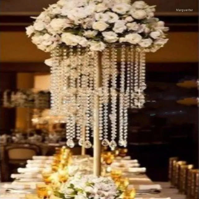 Décoration de fête 12 centres de table de mariage cristal acrylique support de fleurs centres de table Vase décoratif Floral Yudao1410