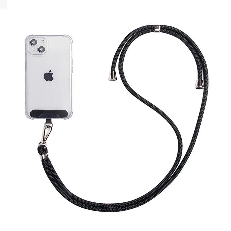 160 cm universell justerbar telefon Lanyard Strap Mobiltelefon hängande rep halsband anti-förlorade lanyards mobiltelefon tillbehör