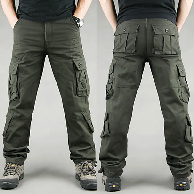 Men's Pants Men Army Pants Cargo Trousers Military 8 Pockets Overalls Cargo Pants Male Full Long Pents Worker Trousers Plus 4XL Casual Pants 230512