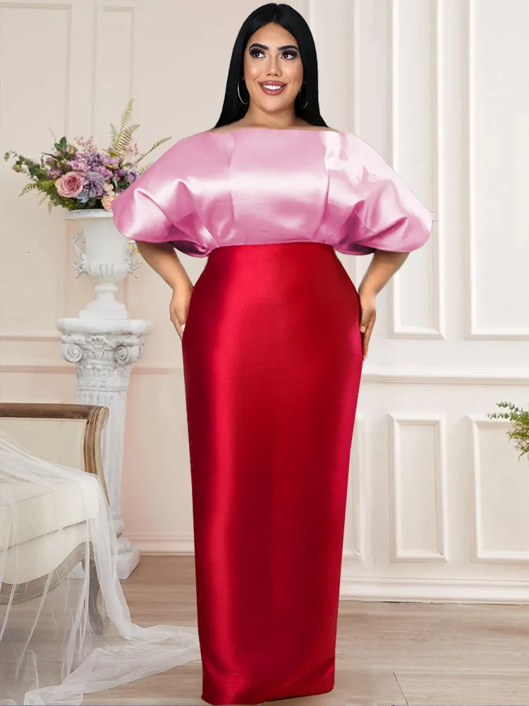 Kvinnors plus -storlek spårsuits rosa toppar och röd kjol Två stycke uppsättningar kort hög midje skir för damer kontor arbete casual party 4xl 230511
