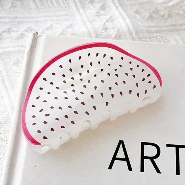 New Creative Design 8.5cm Dragon Fruit kiwi Watermelon Orange Cute Fruit Hair Clip Claw Hair Accessories For Women Girls