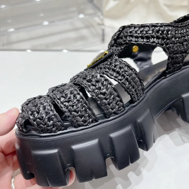 designer shoes straw plaited article Rome sandal Platform foam runners free shipping EU41