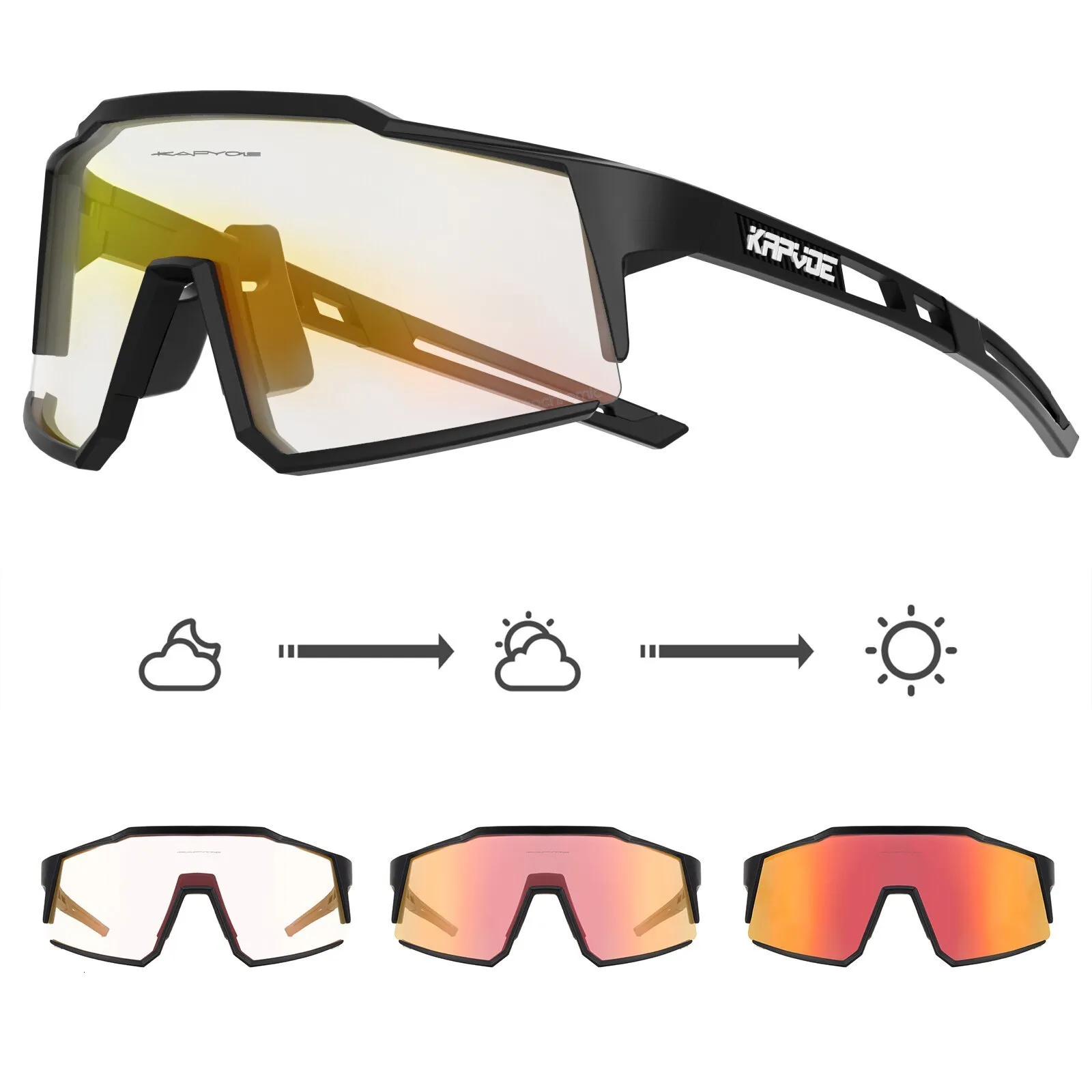 Наружные очки kapvoe pochromic езда на велосипеде велосипедные очки на открытом воздухе спортивные походные солнцезащитные очки.