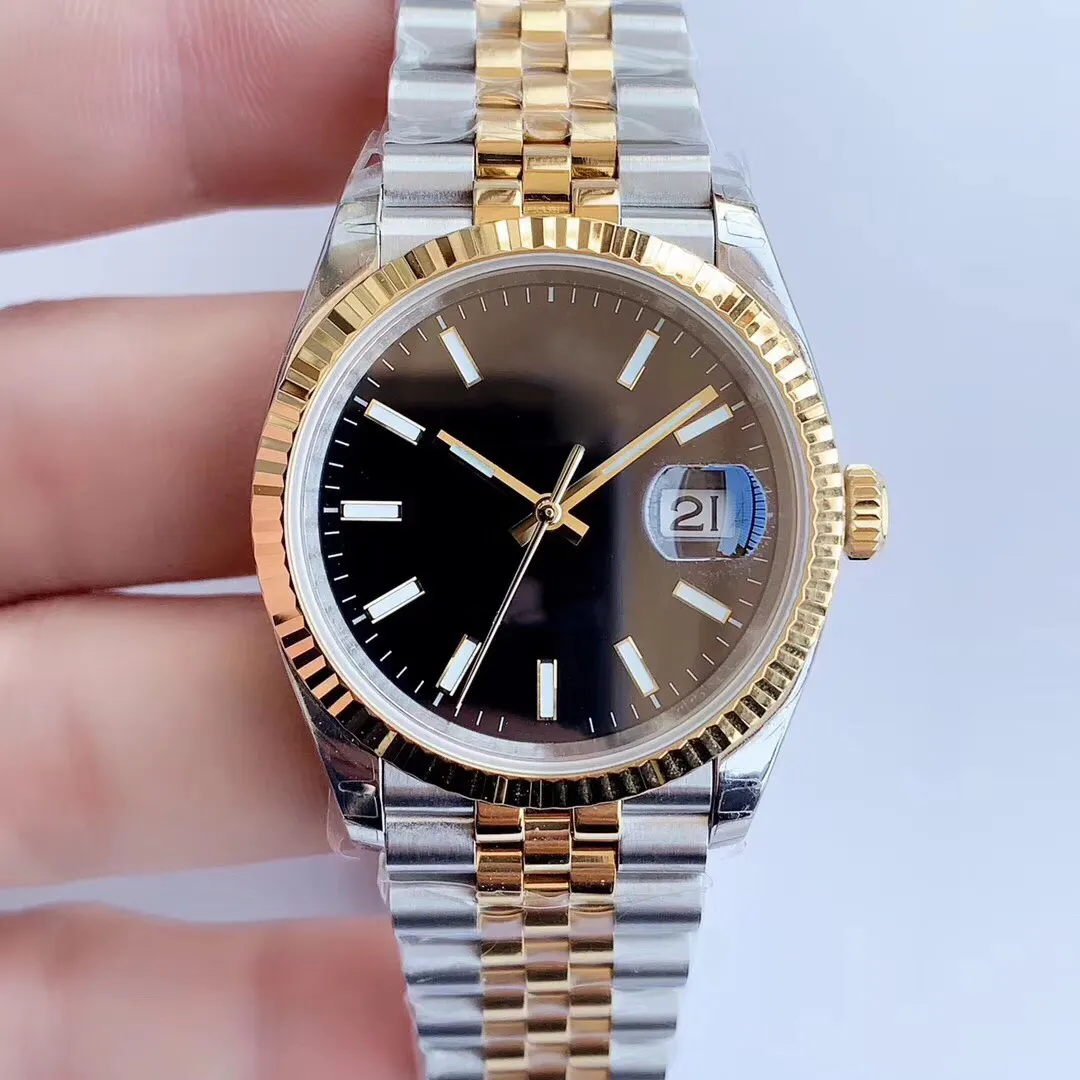 Avec Diamond Mesdies Date Watch Gold Dial Sapphire 41 mm pour hommes Watch Automatic Mécanisme 36 mm Fashion Date Watch 904L