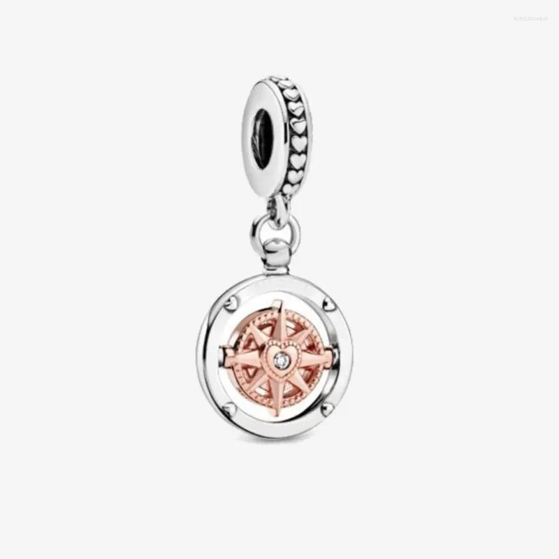 Lösa ädelstenar mybeboa klubbmedlem Lucky Compass Pendant Charm 925 Solid Silver Bead Fit Original Armband Women Diy Jewelry Gift