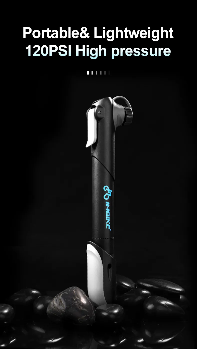 INBIKE Portable Bike Pump Mini Hand Pump For MTB Road Bike Schrader Presta Valve With Gauge 120 PSI Alloy 20cm From Shu09 7.47 DHgate.Com