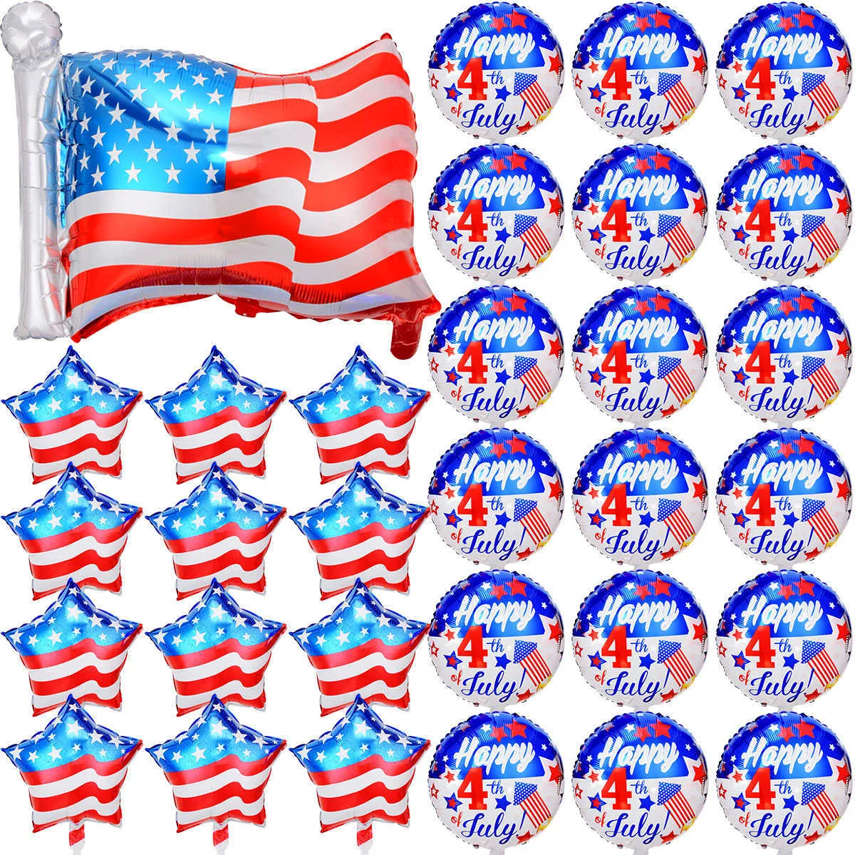 Forniture 3/10/20Pcs Palloncini Indipendenza Set Bandiera Americana Forma Ballon s Felice 4 Luglio Decorazione Domestica USA Forniture Libertà P230512