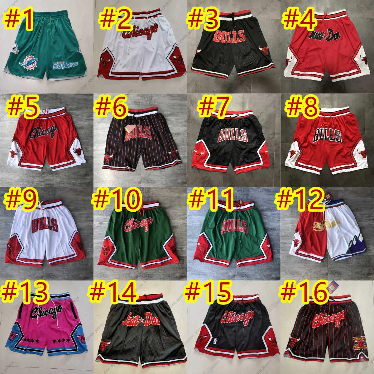 2023 All Team basketball in short with Pocket Just Don Retro Sport Wear for Men with Stitched Embroidery and Hip Pop Pant