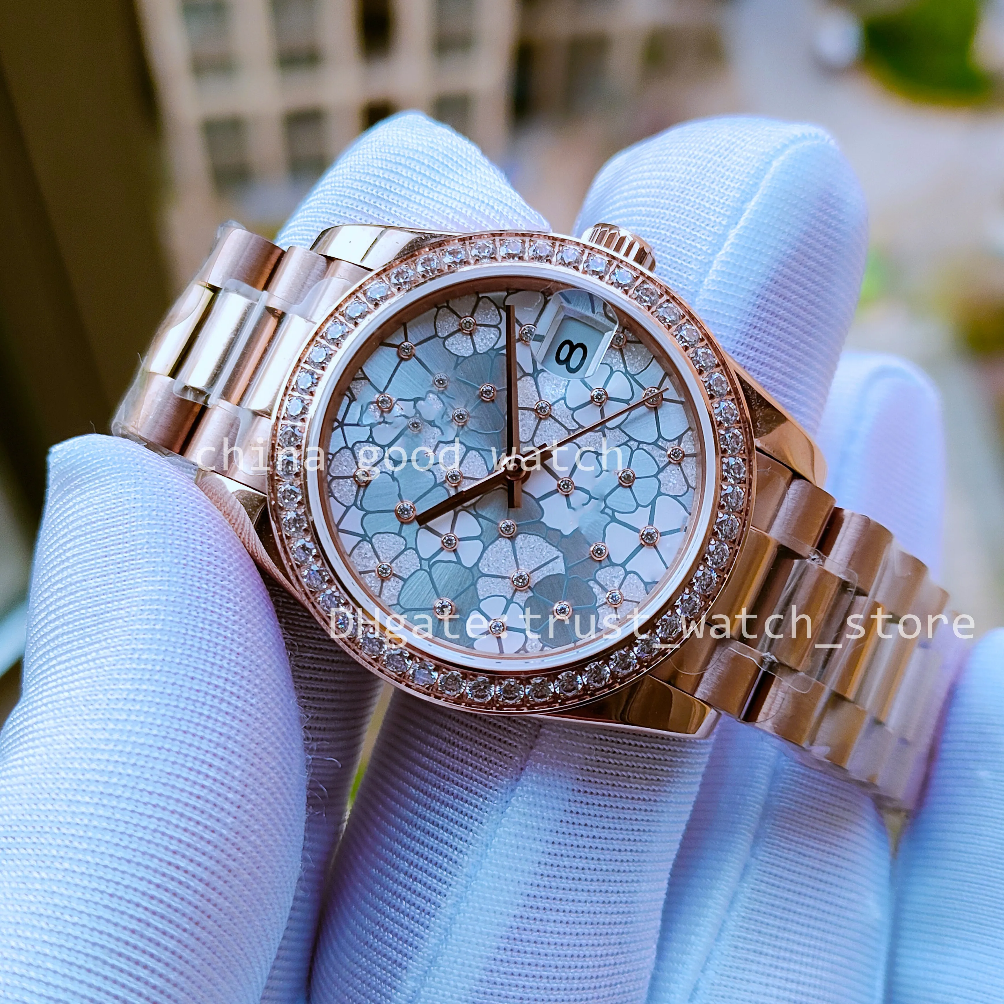 Diamante Dial Buzel Relógios de mulheres 31mm Lady Gift BPF Movimento automático V2 Novo vestido de aço inoxidável Data da Sapphire Crystal BP Factory WristMatches