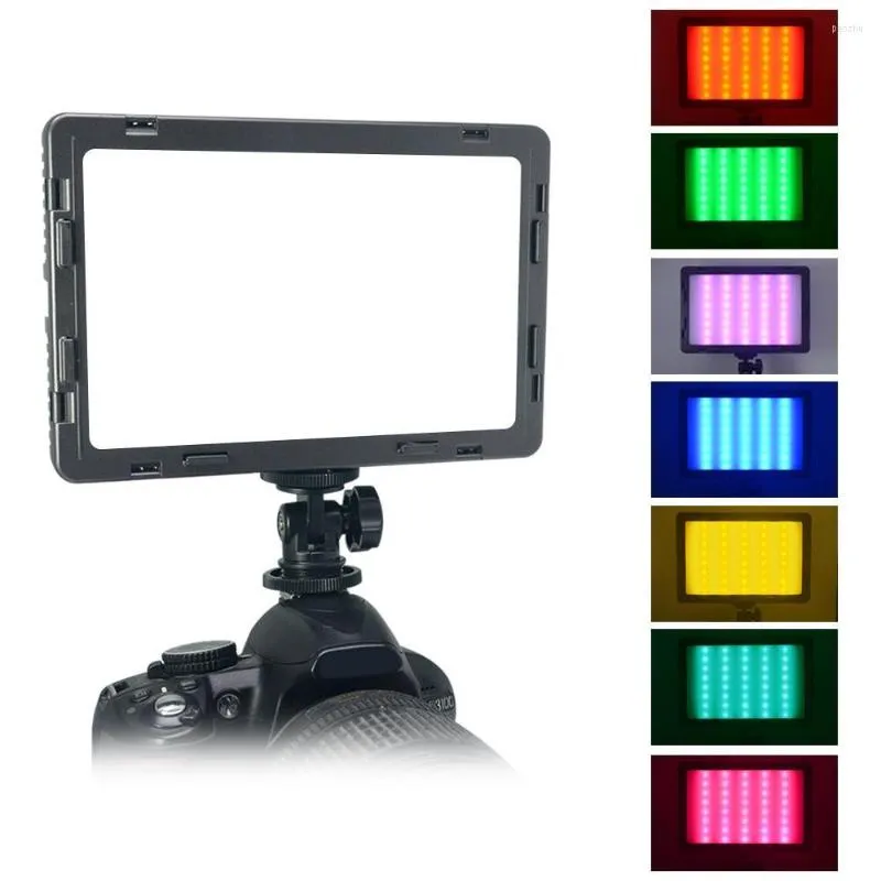 フラッシュヘッドMCOPLUS RGB LEDカメラライトフルカラー出力ビデオキットダム可能3200K-8500KバイコラーパネルCRI 95
