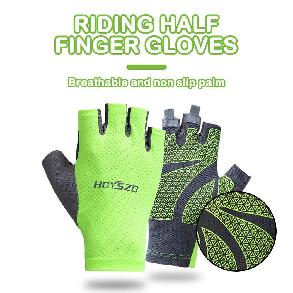 Sporthandskar Halvfingercyklinghandskar Anti-halkad andning Summer MTB Fingerless Glove Cycling Women Men Fishing Mantens Bicycle Gloves P230516