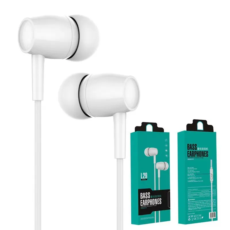 L29 Auriculares universales de 3,5 mm Altavoces duales Heavy Bass Dynamic In-ear Sport Auriculares con cable para teléfono móvil para Samsung Huawei Xiaomi