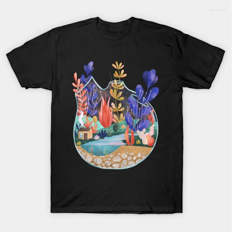 Men's T Shirts Men's T-Shirt Wood Terrarium Print Cotton Tshirt Men Women Short Sleeve Top 2023 Summer Tees Street Style Breathable