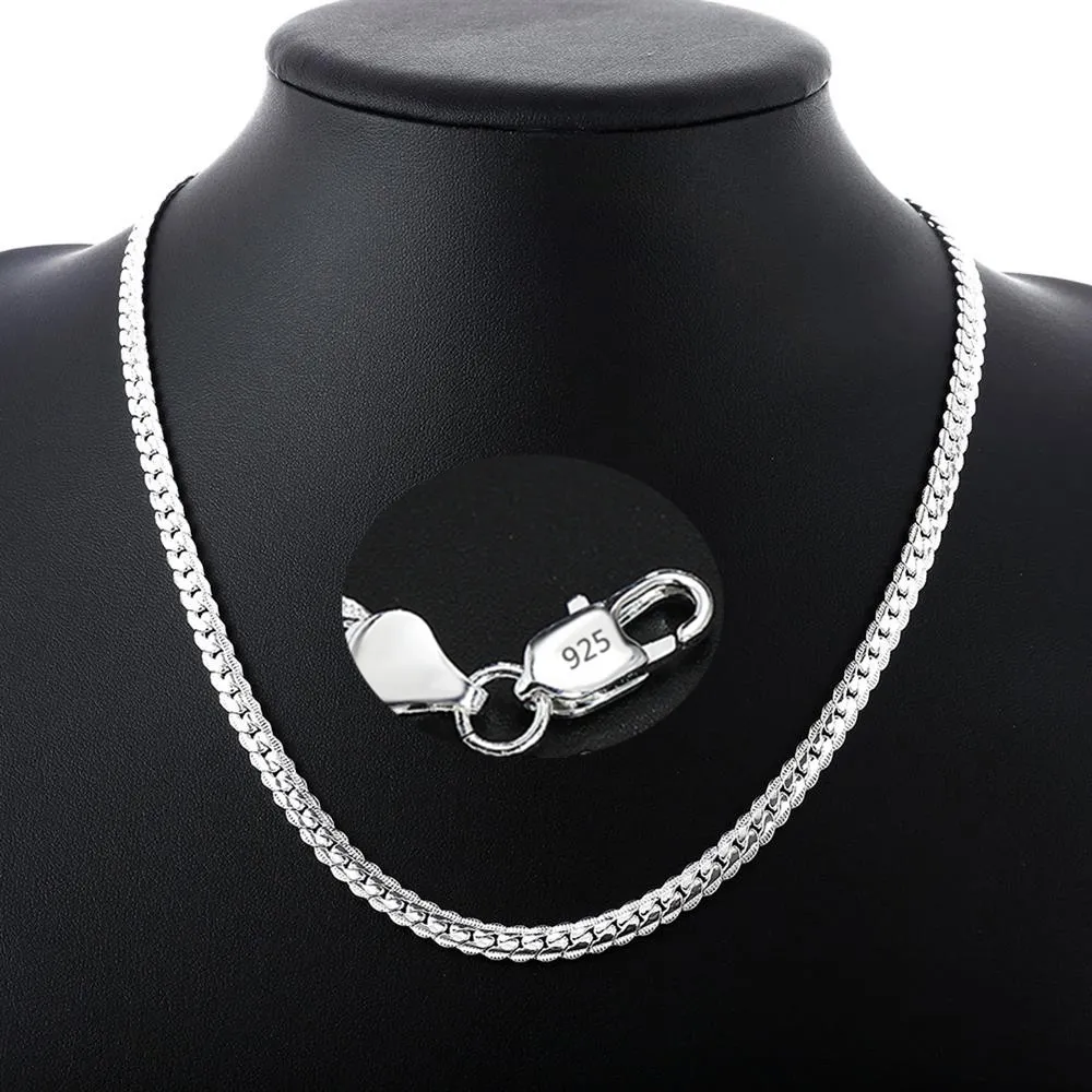 ZG 925 argent Sterling 6mm chaîne latérale 16/18/20/22/24 pouces collier pour femme hommes mode mariage fiançailles bijoux cadeau