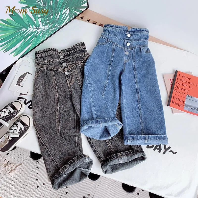 Jeans Mode B b Fille Jean Pantalon Coton Jambe Large Enfant