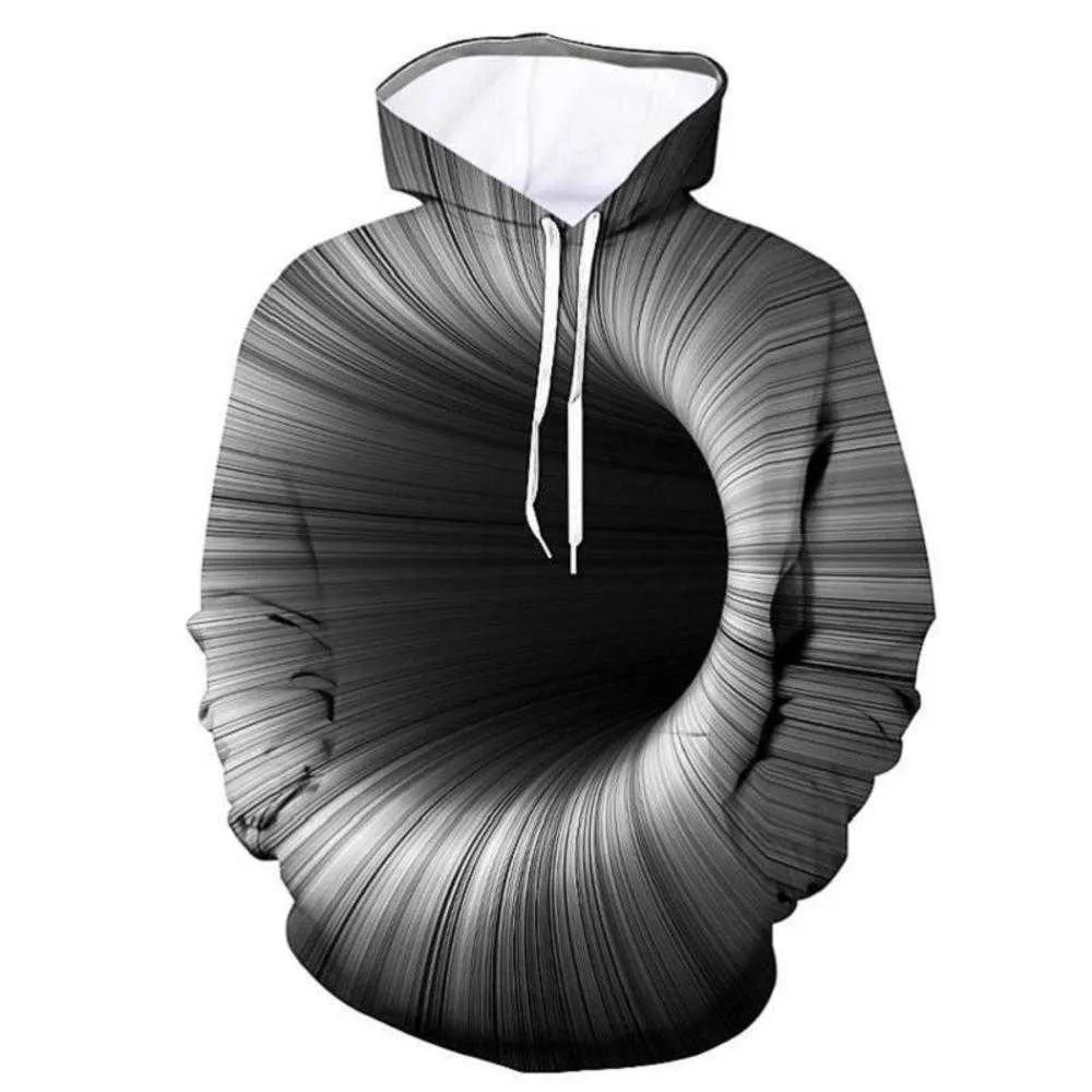 3D Printed Swirl Pullover Hoodie Men s Long Sleeve Sweatshirt