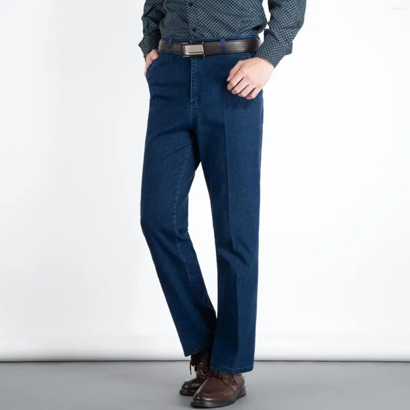 Jeans da uomo Slim Fit da uomo Stretch Skinny per uomo Pantaloni a vita flex comfort a gamba dritta in difficoltà