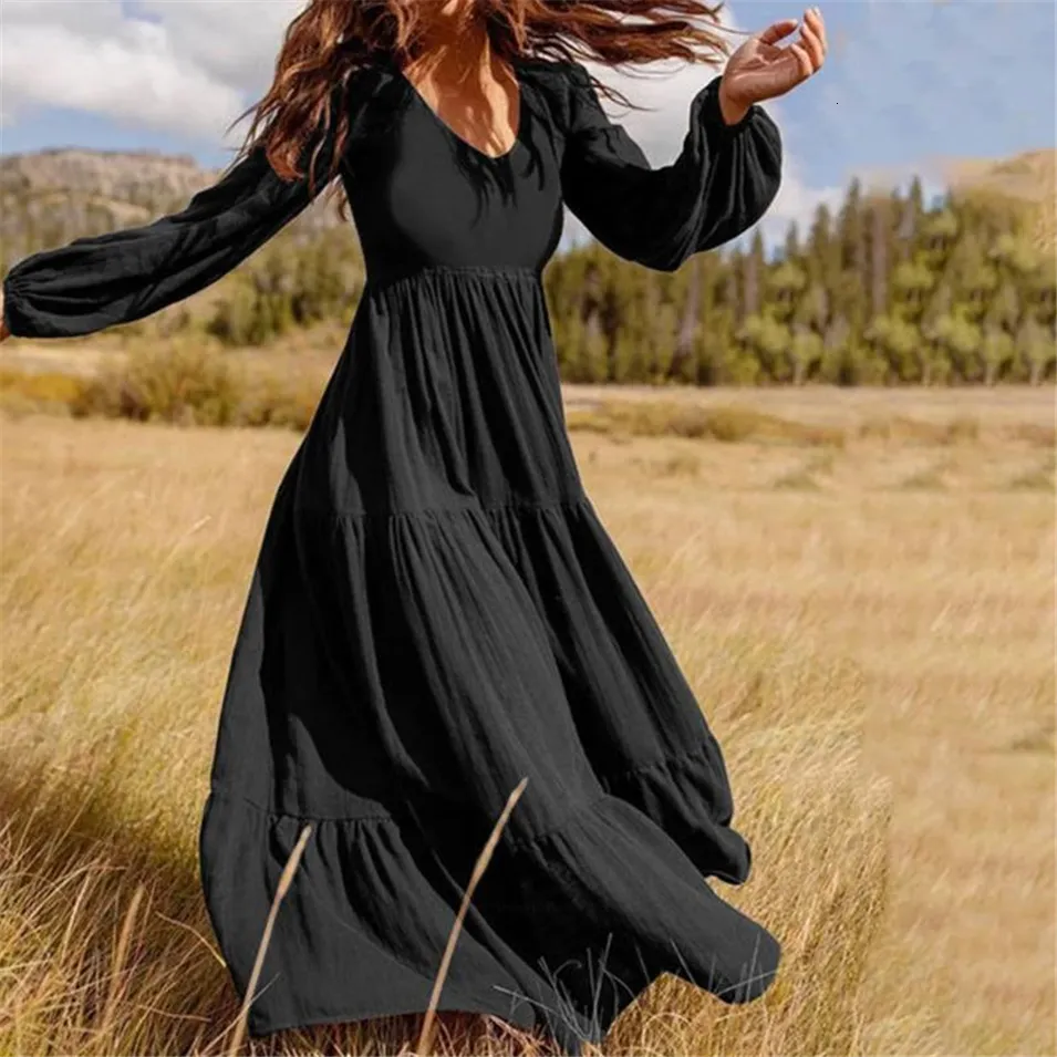 Elegant Long Sleeve Casual Dress - Women's Spring/Fall Fashion, Solid  Color, Shop Now! from Dhgate Basic & Casual Dresses - price 57.82