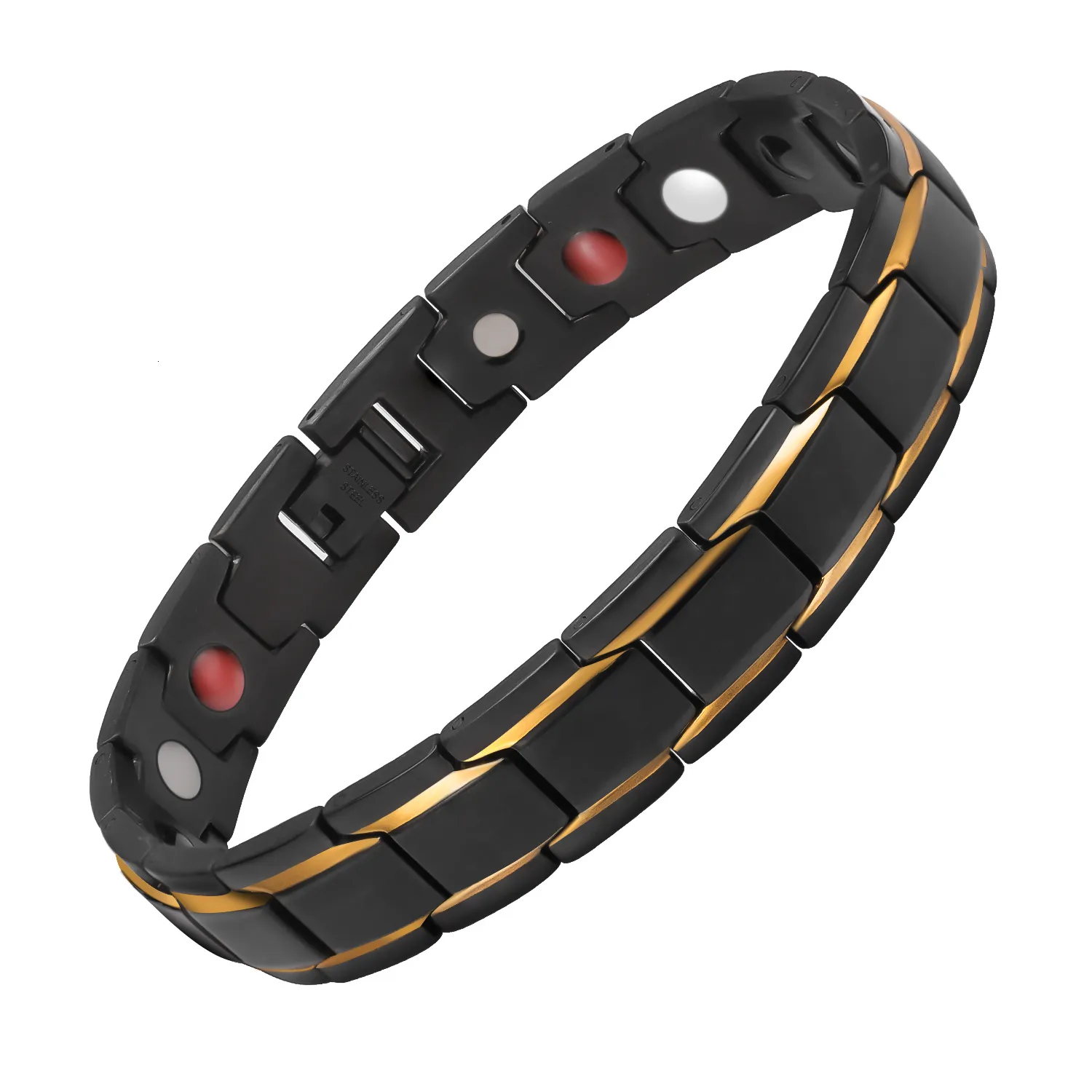 Mens Health Energy Bracelet Fashionable Black Stainless Steel Bio Magnetic  Ruby Jewelry From Ysm15800226919, $9.02 | DHgate.Com