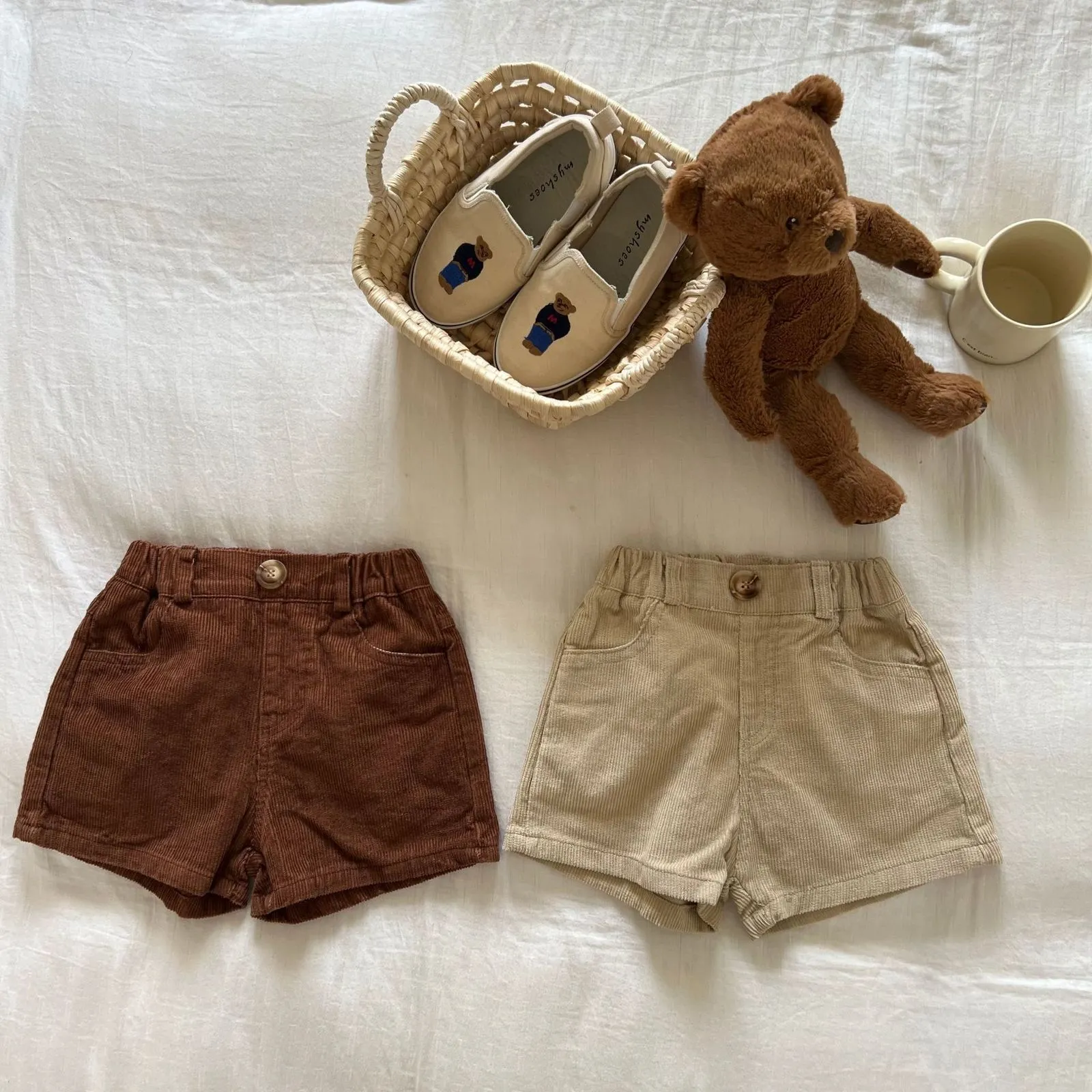 Autumn Corduroy Corduroy Shorts For Kids Solid Cotton Casual