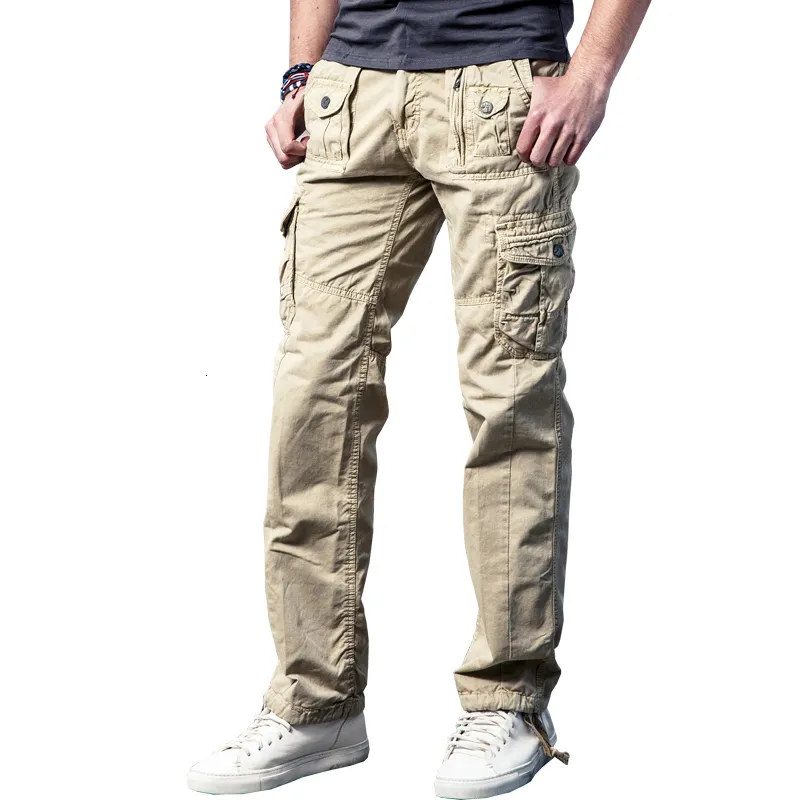 Herrenhosen Drop Arivals Multi-Pockets Solid Mens Cargo Pants Military Loose Long Pants 29-40 JPCK11 230512