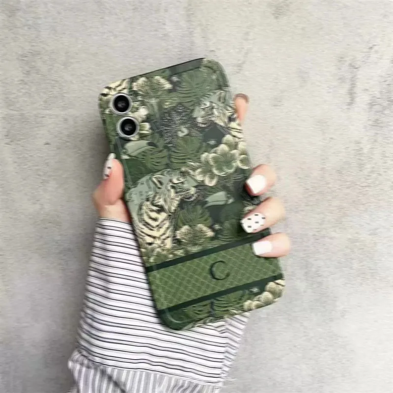 Green Forest Designer Phone Case Classic Letter Fashion Shockproof Phones Cases for IPhone 14pro 14promax 11 12pro Max 13Pro Max Xs Xr 7/8 P