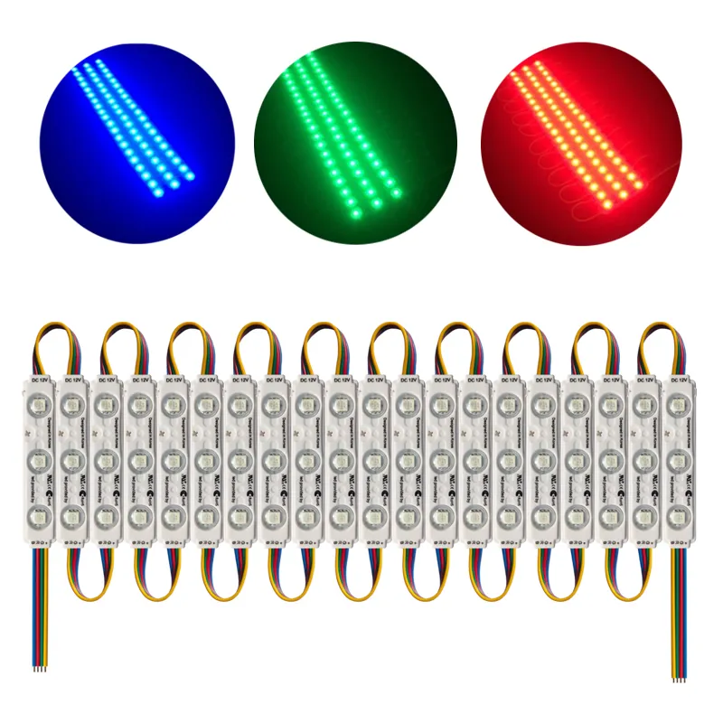 Светодиодная светостойкая светодиодная светостойкая светодиодная светостойкость 5050 RGB 3 светодиодные модуль DC12V для внутреннего наружного украшения светового модуля дизайн буквы (инъекция RGB) CRESTECH168
