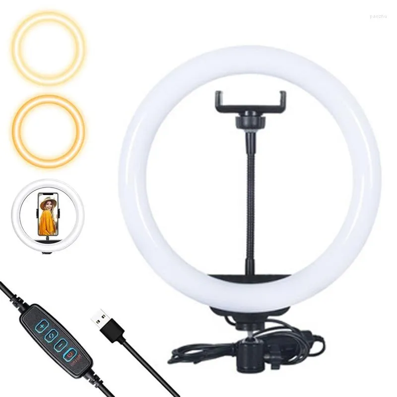 Flash Heads LED Selfie Ring Lighting Pographic Lamp USB Remote Fill Light voor Tiktok YouTube Video Live met telefoonhouder