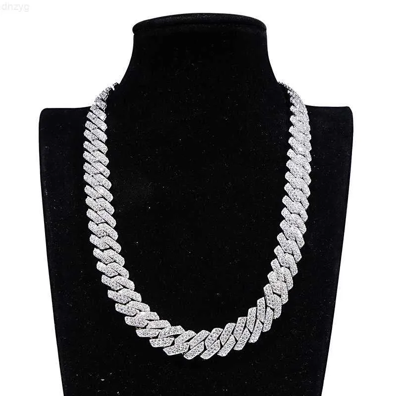 Sicgem Real Womens 13mm Miami Cuban Link Chain With Lab Diamond Cuban Chain Moissanite In 10k