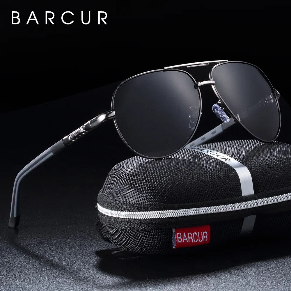 Sunglasses BARCUR Men sunglasses Polarized UV400 Protection Driving Sun Glasse Male de sol 230511