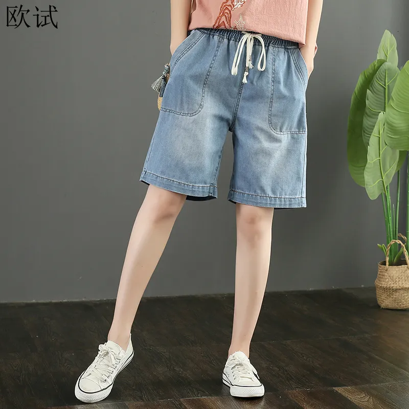 Dames shorts oversized Jean shorts denim high taille zomer Koreaans voor dames knie lengte jeans vrouw dames dames wijd been kort jean femme 230512