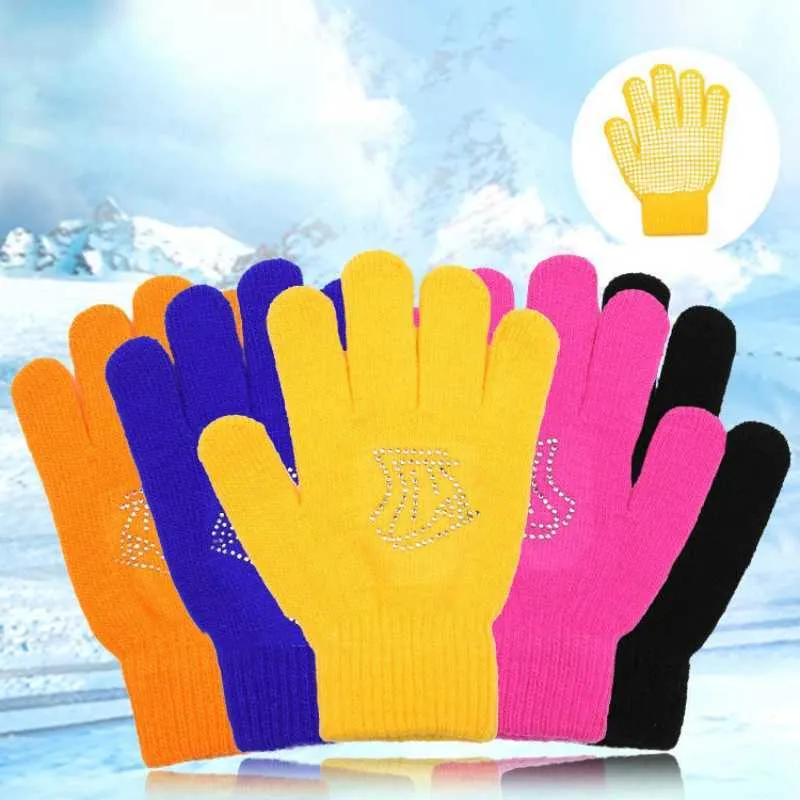 Sports Gloves 1 pair children anti-slip rubber gloves winter warm stretch  gloves boys girls sport ski cycling fishing sliding mesh gloves P230512