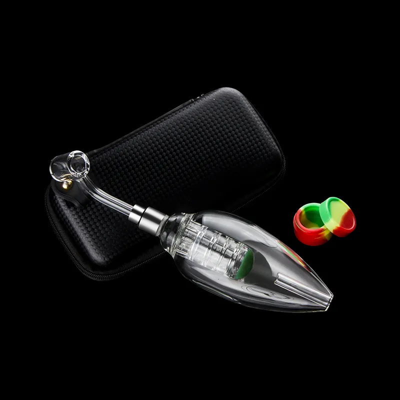 Chinafairprice NC041 OD 63mm Smoking Pipe Colored Birdcage Perc Dab Rig Glass Bong Bag Set 510 Titanium Quartz Ceramic Tips Quartz Banger Nail Dabber Tool Silicon Jar