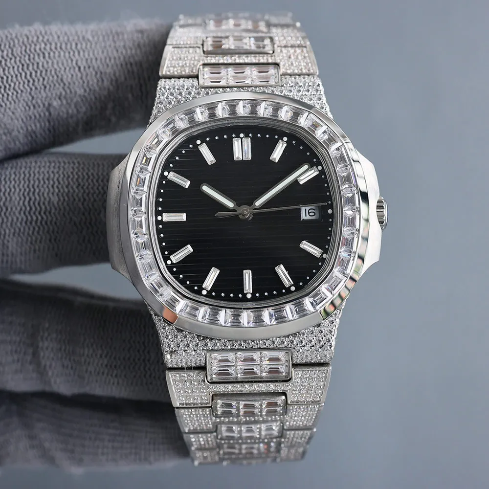 Ręcznie robione diamentowe zegarki męskie zegarki automatyczne mechaniczne 8215 Ruch 40 mm szafirowe wodoodporne kobiety na rękę Montre de Luxe