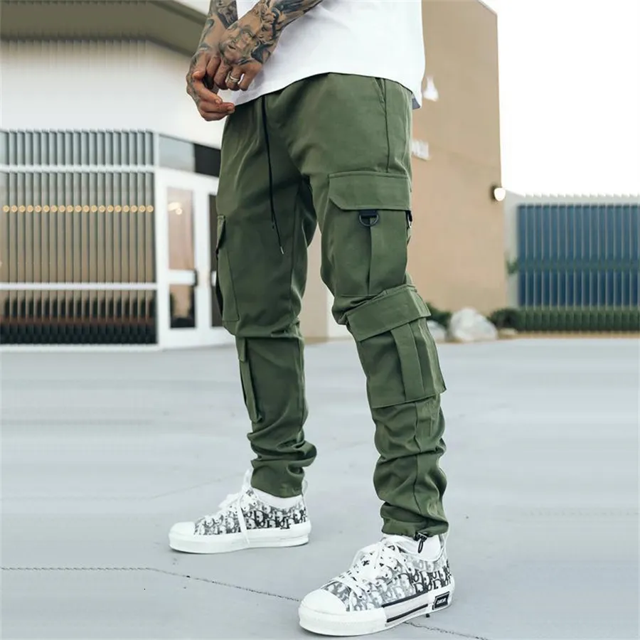 Herrbyxor Autumn Men Cargo Pants Joggar Sweatpants Casual Male Sportswear Hip Hop Harem Pants Slim Fit Trousers 230512