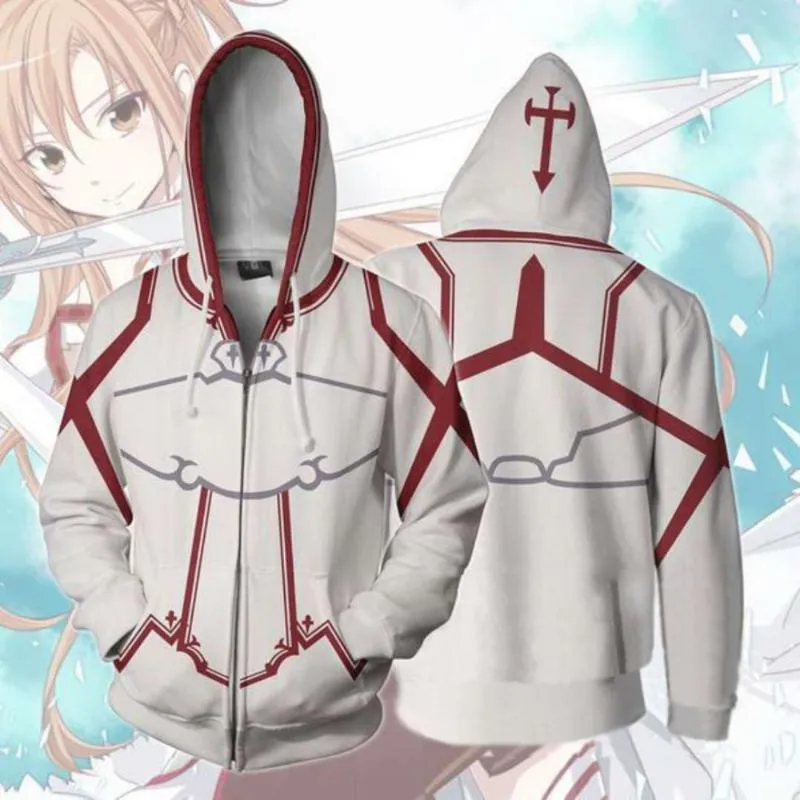 Anime Sword Art Online 3D Printed Yuuki Asuna Hooded Jacket With