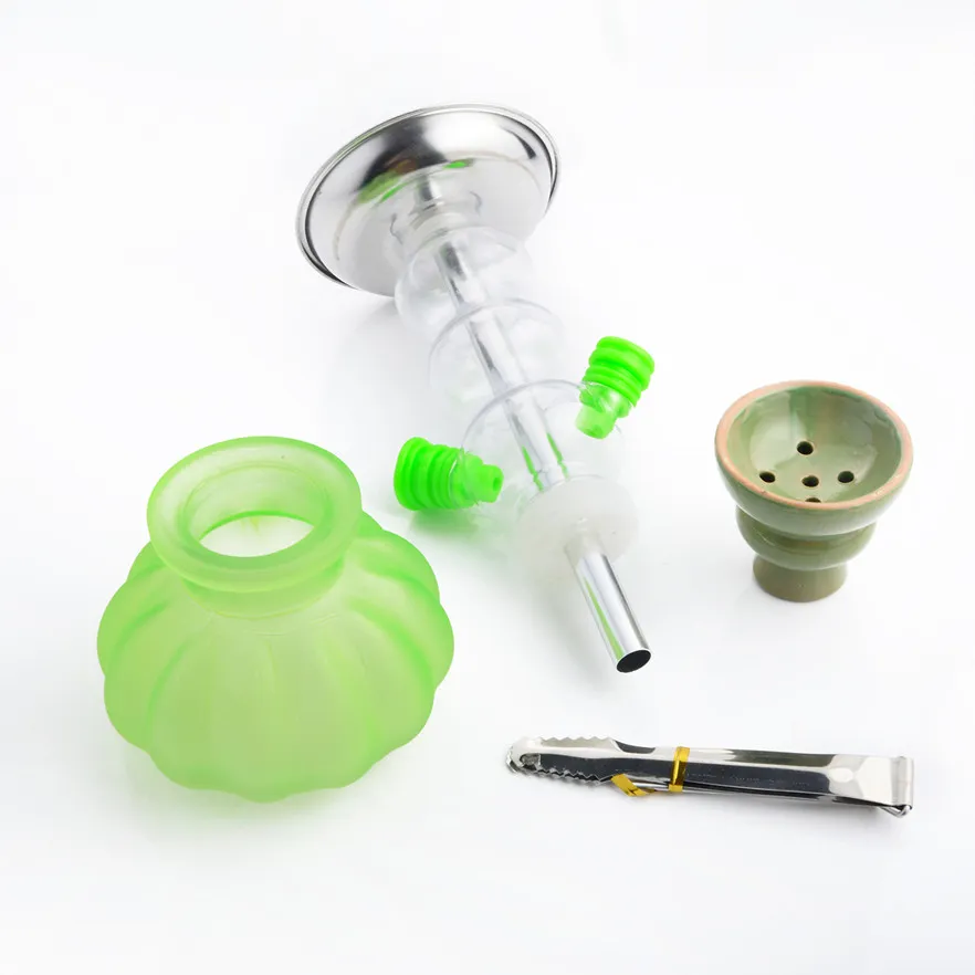 Un tubo flessibile in plastica trasparente Narghilè arabo Shisha Beaker Base Bong Pipa acqua in vetro