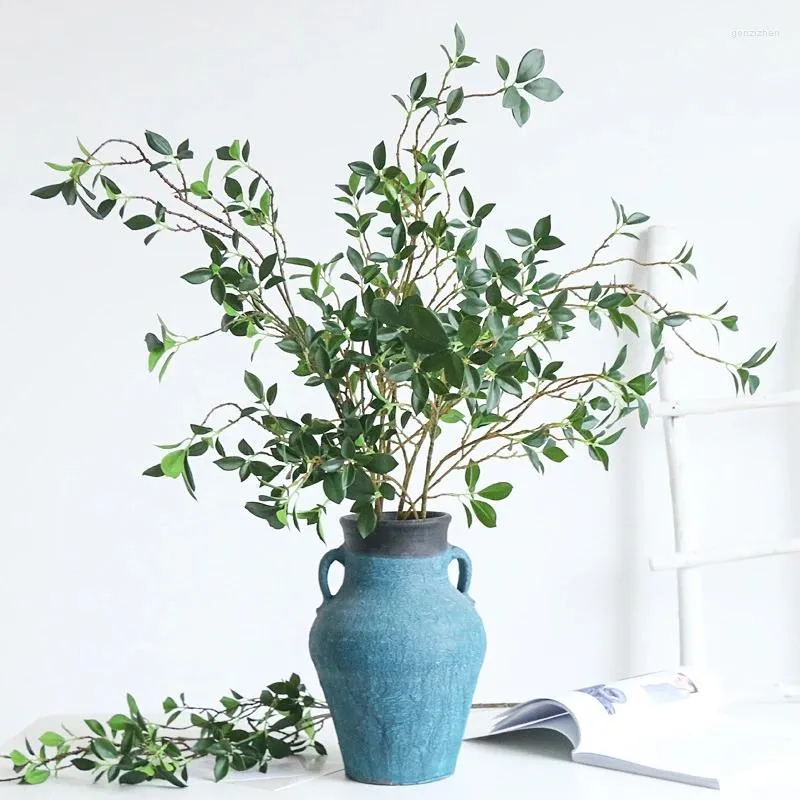 Decorative Flowers 113cm Long Branch Artificial Plants Luxury Ficus Tree Fake Green Room Home Wedding Decoration Po Props