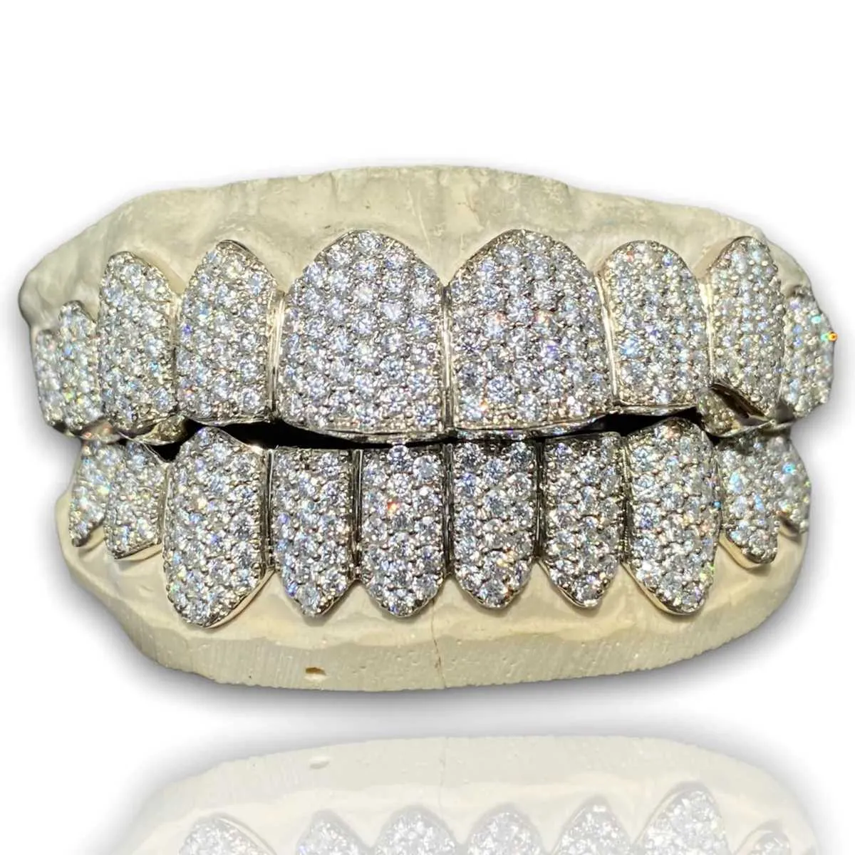 Grillz Full Zirconium ou Moissanite Argenté ou Doré