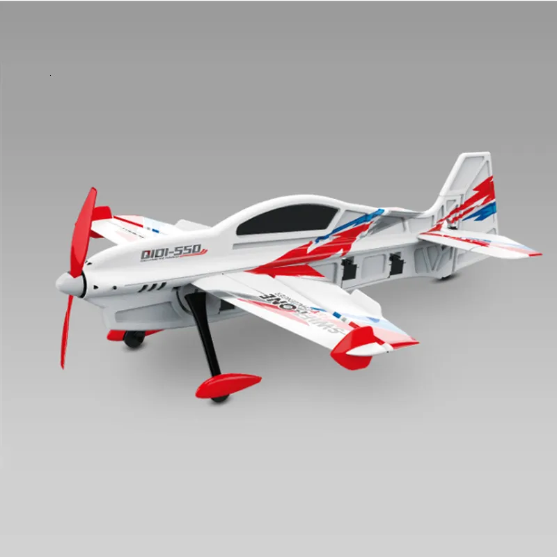 Electric/RC Aircraft Electric Mini RC Plane QIDI-550 EPP 3D Stunt One Key Hanging Model with Flight Control System Ready to Fly Aircraft Toys 230512