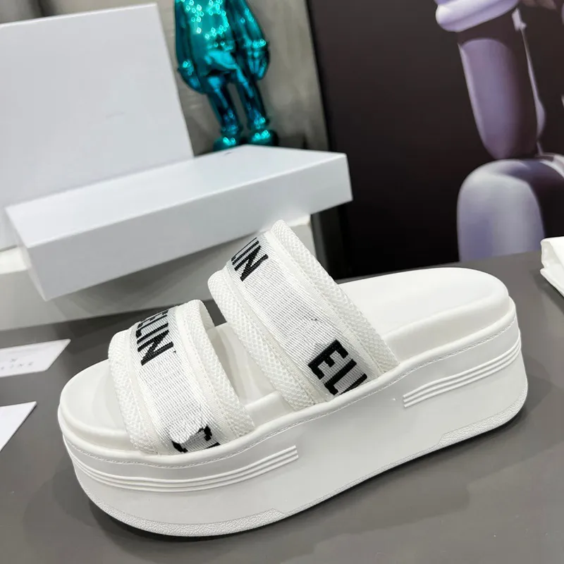 DHgate.com:Womens Black and White Optic Mesh Textile Slide