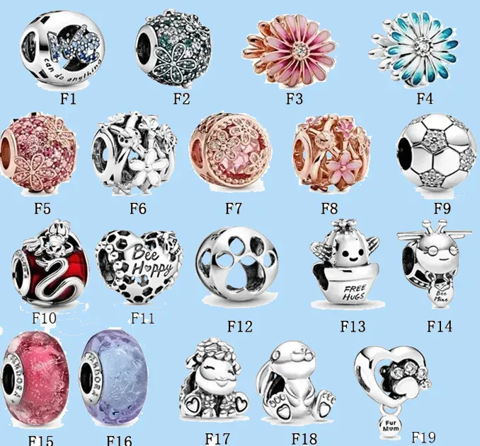 925 zilveren kralen Charms Fit Pandora Charm Nieuwe Garden Series Rose Gold