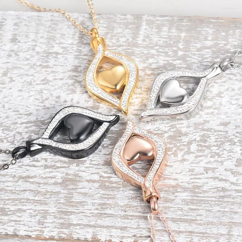 Collane con ciondolo 4 colori in acciaio inossidabile a forma di cuore, collana di urna di cristallo per cremazione per ceneri, urne commemorative, urne umane_voghion.com