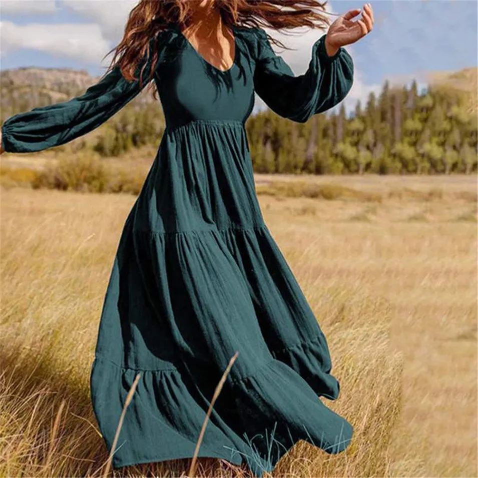 white christmas dresses Final Sale Plus Size Long Sleeve Casual Loose Pocket Dress in Orange – Chic  And Curvy main image 1