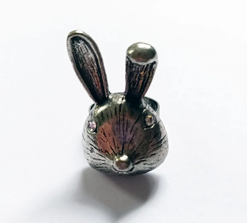 Mode-sieraden Retro Rabbit Finger Ring Verstelbare Bunny Ring