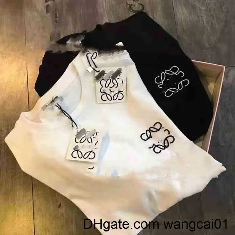 Wangcai01 herr-t-shirts Digner T-shirts Luxurys Loe Jia Broideri Short Sve T-shirt Men's and Women's Coup Spring Pure Cotton Summer White Sve Sve