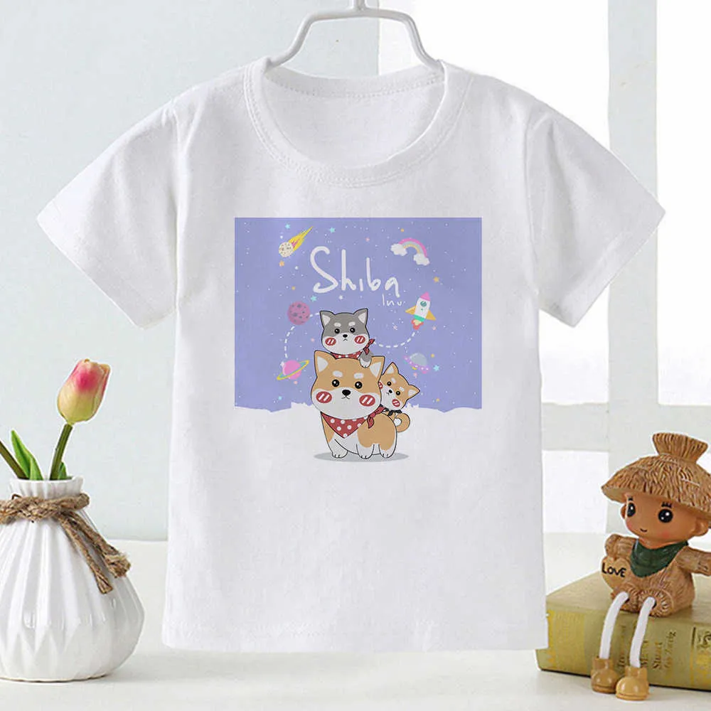 Camisetas Moda Ni os Camiseta Kawaii Shiba Inu Estampado De